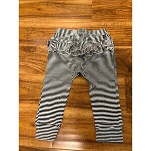 Tea Collection Ruffle Butt Pants, Navy/White Stripes, Size 2T
